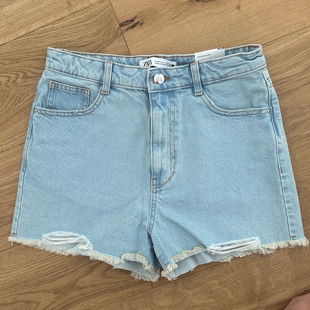 Zara Sky Blue Jean Shorts